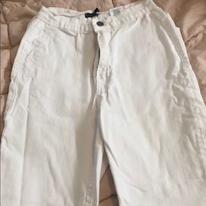High waisted white pants